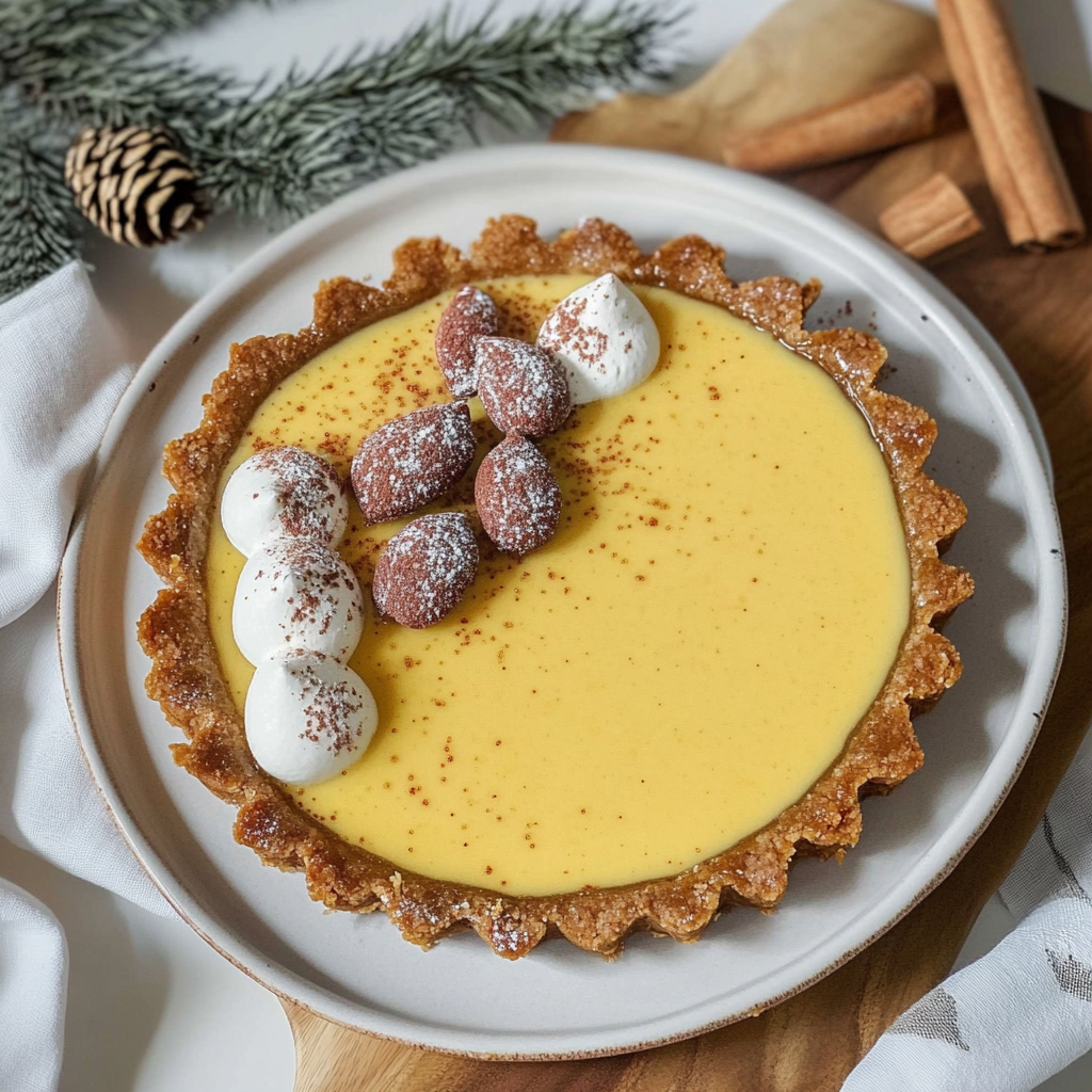 Recipe preparation for Eggnog Custard Tart
