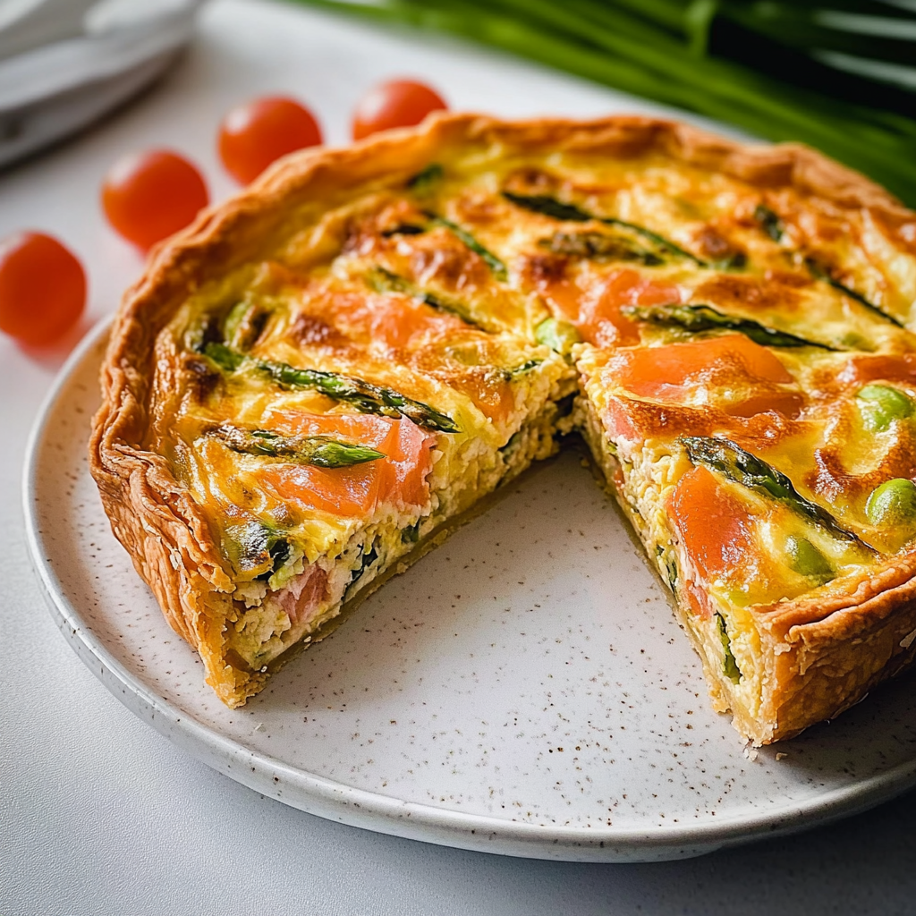 Recipe preparation for Smoked Salmon Quiche