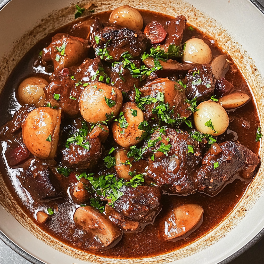 Recipe preparation for Beef Bourguignon