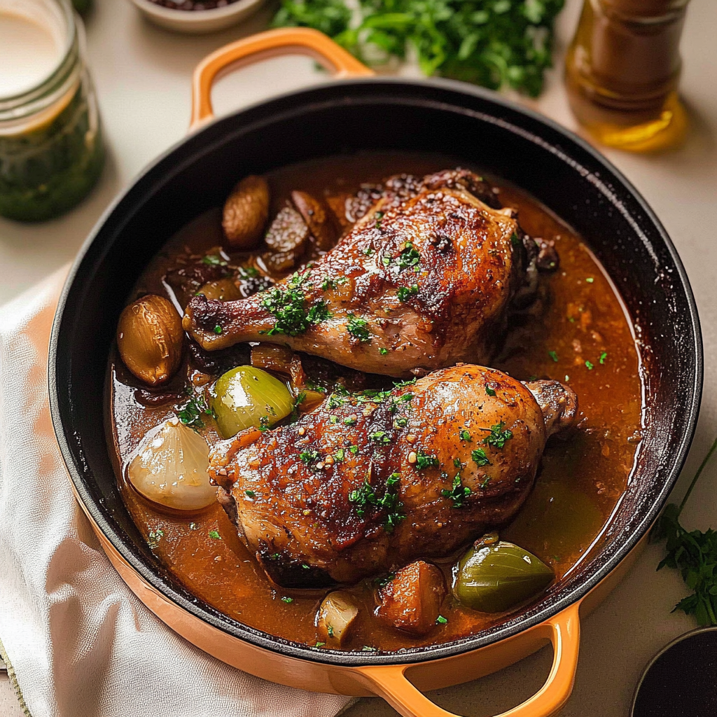 Recipe preparation for Coq au Vin