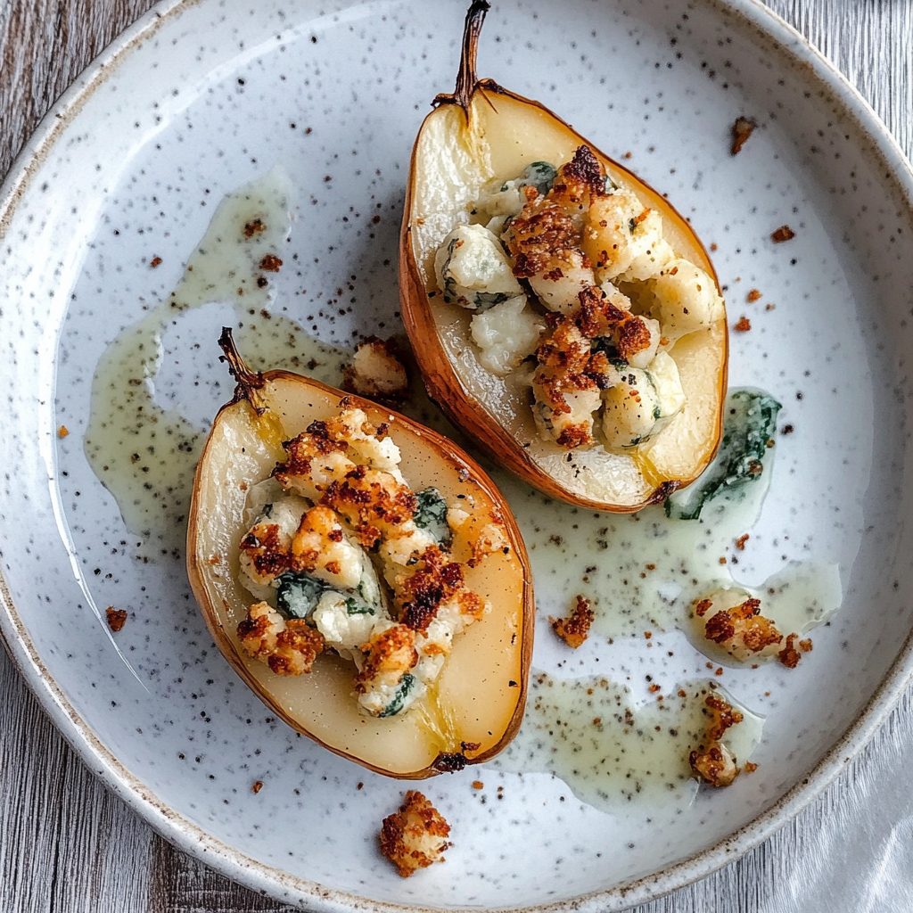 Recipe preparation for Stilton Stuffed Pears