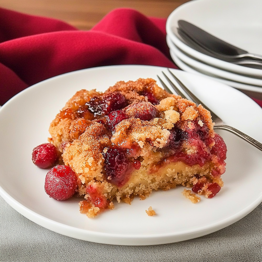 Recipe preparation for Apple Cranberry Christmas Dump Cake