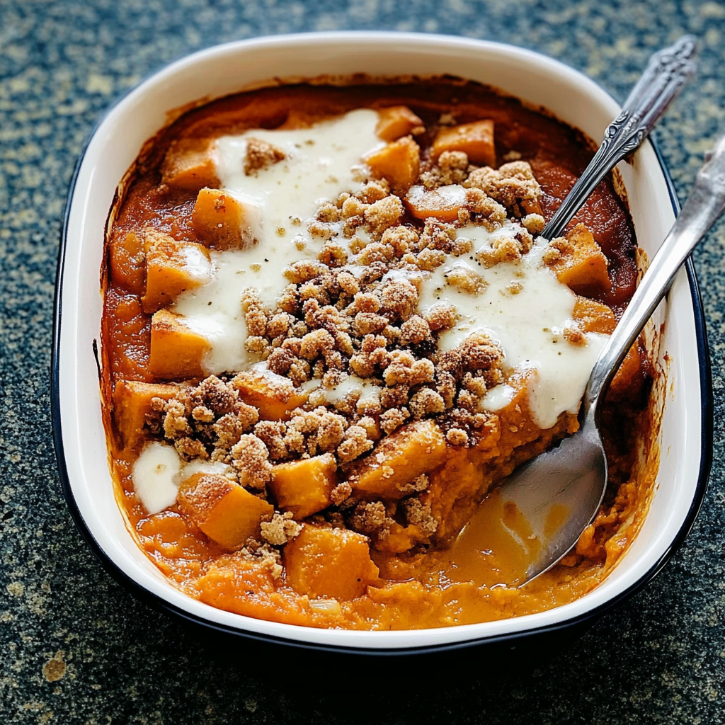Recipe preparation for Instant Pot Sweet Potato Casserole