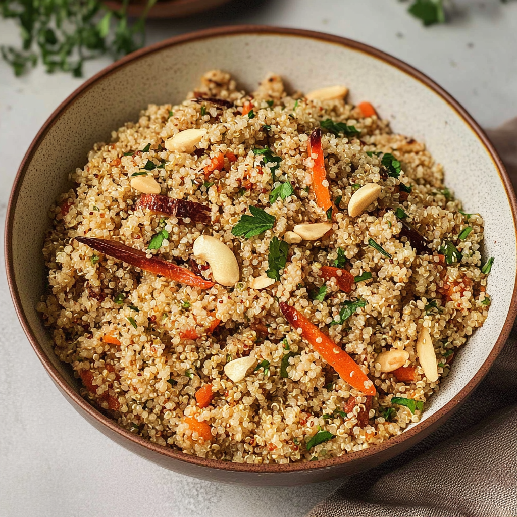 Recipe preparation for Holiday Herb Quinoa Pilaf