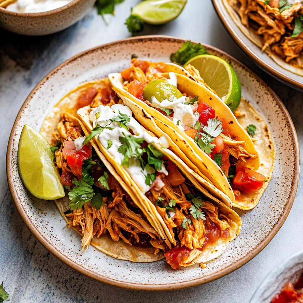 Recipe preparation for Crockpot Chicken Tacos