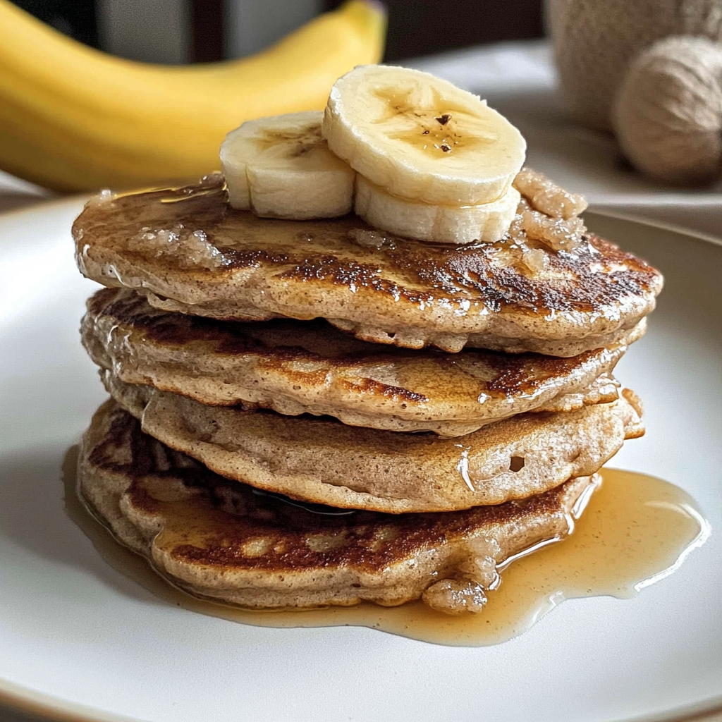 Recipe preparation for Fluffy Banana Oatmeal Pancakes