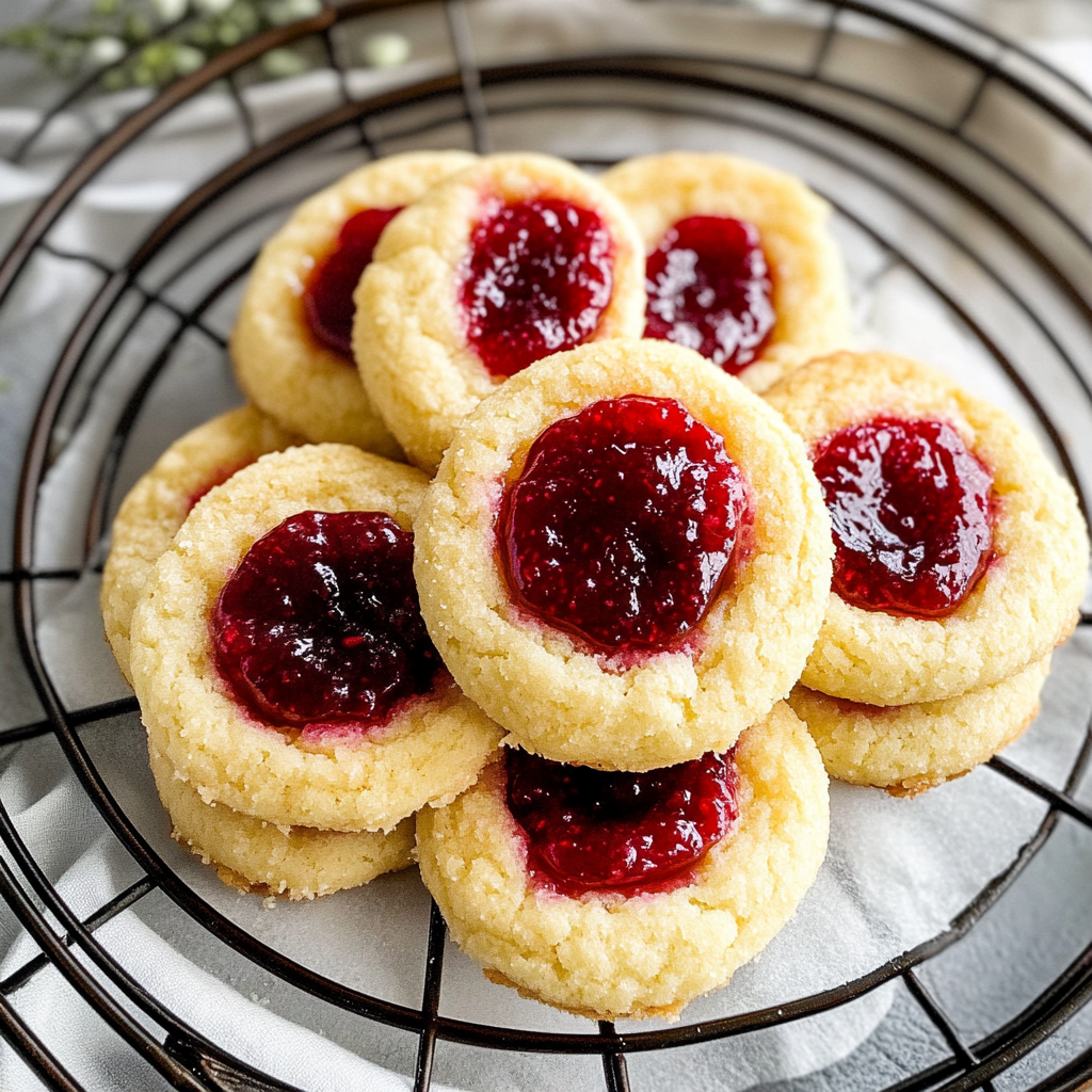 Recipe preparation for Raspberry Thumbprint Cookies
