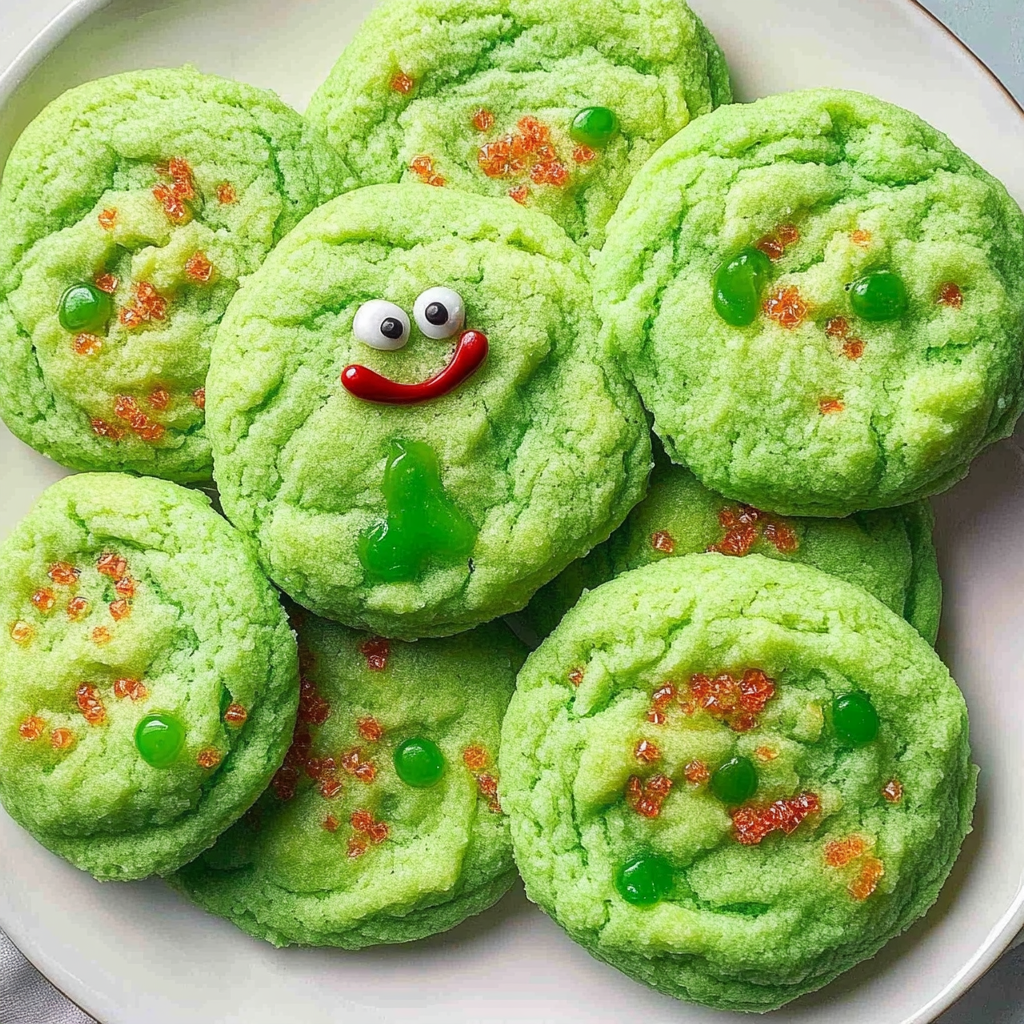 Recipe preparation for The Grinch Sugar Cookies