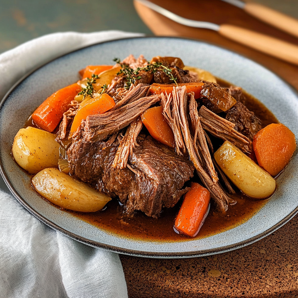 Recipe preparation for Classic Beef Pot Roast (Fork-Tender)