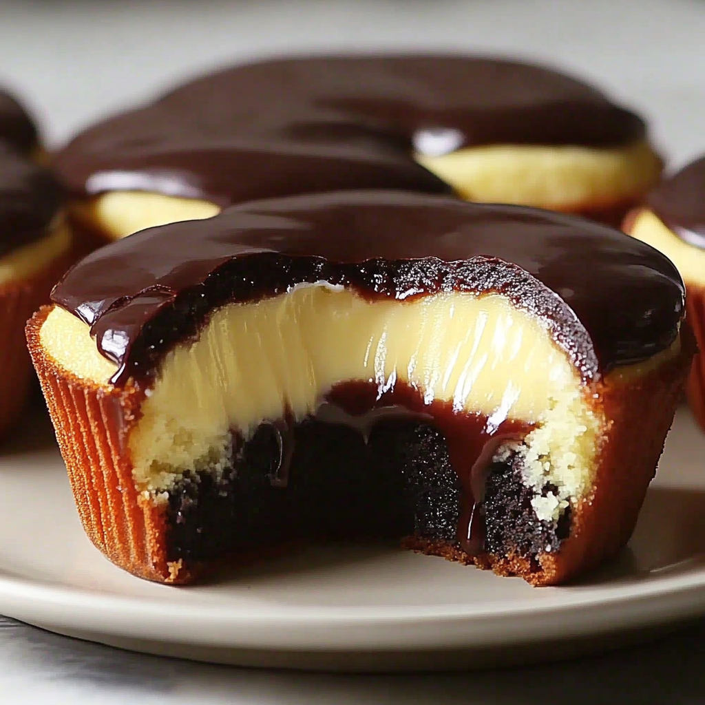 Recipe preparation for Boston Cream Pie Cupcakes