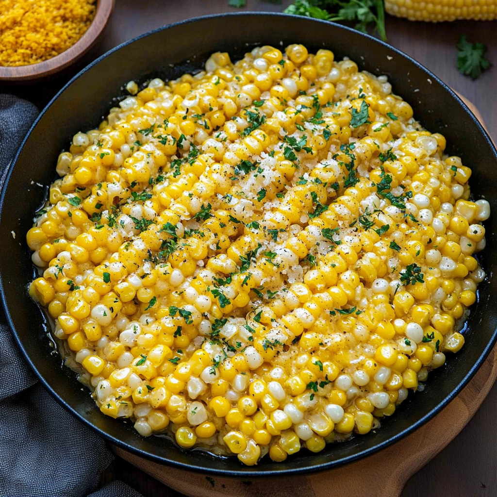 Recipe preparation for Sweet & Salty Honey Butter Skillet Corn