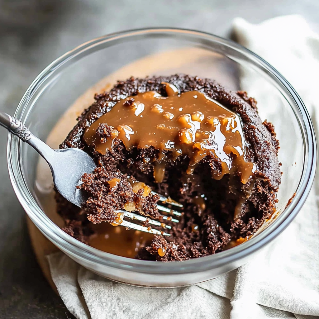 Recipe preparation for Chocolate Caramel Dump Cake
