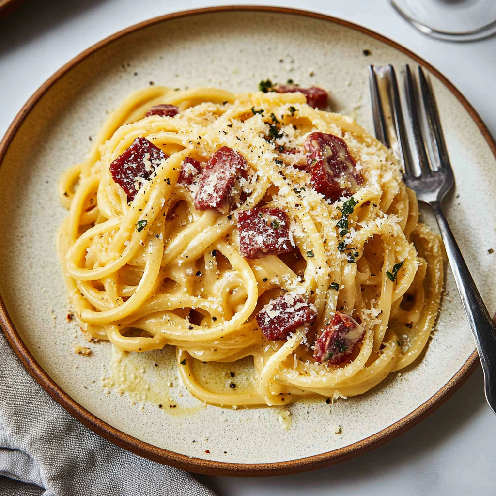 Recipe preparation for Spaghetti Carbonara