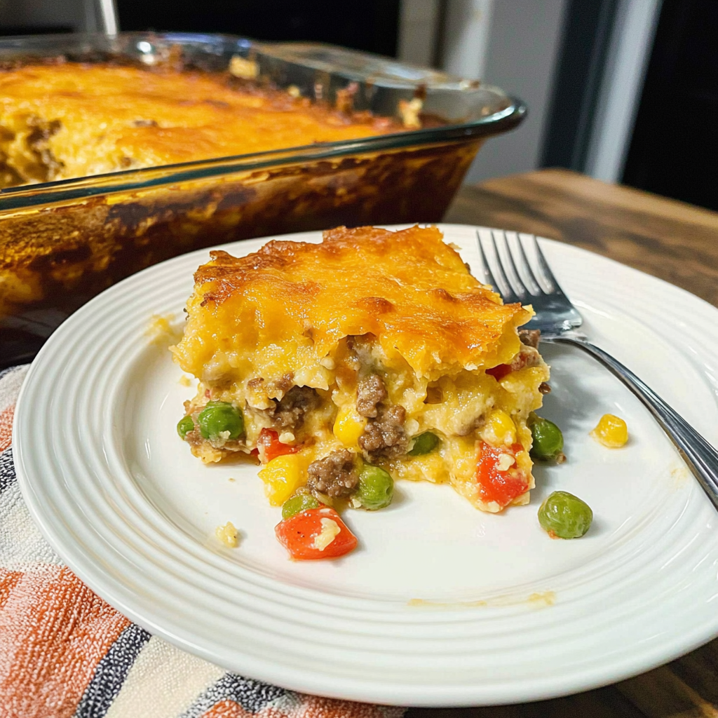 Recipe preparation for Southern Cornbread Casserole with Frozen Vegetables