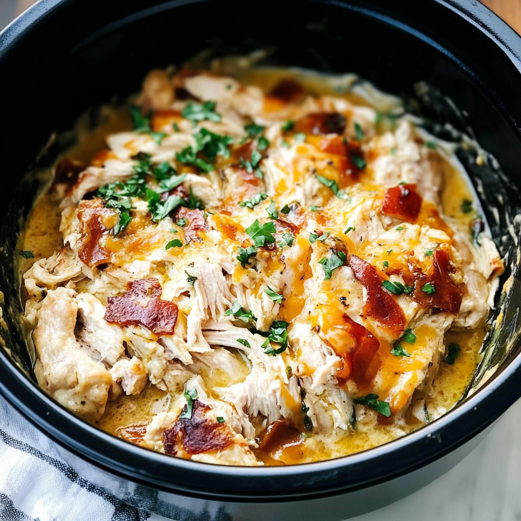 Recipe preparation for Slow Cooker Crack Chicken