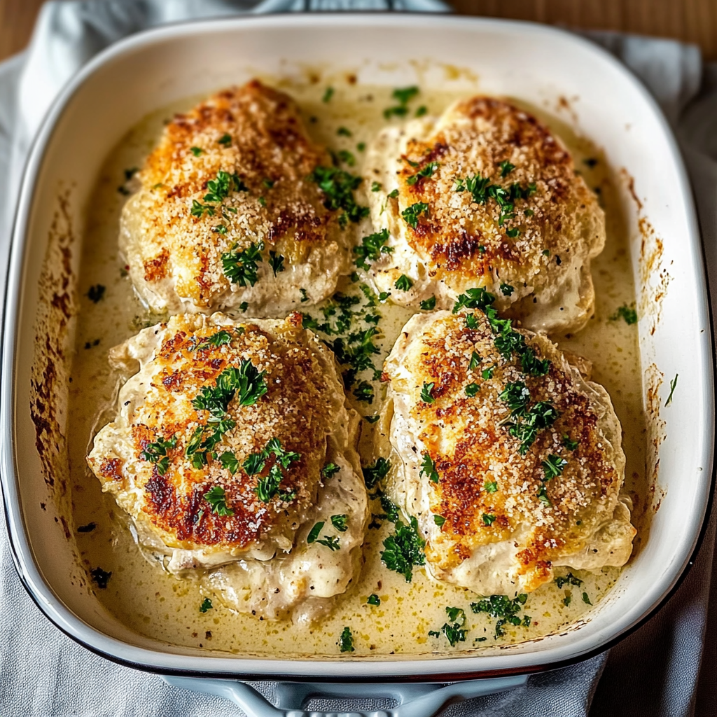 Recipe preparation for Baked Caesar Chicken