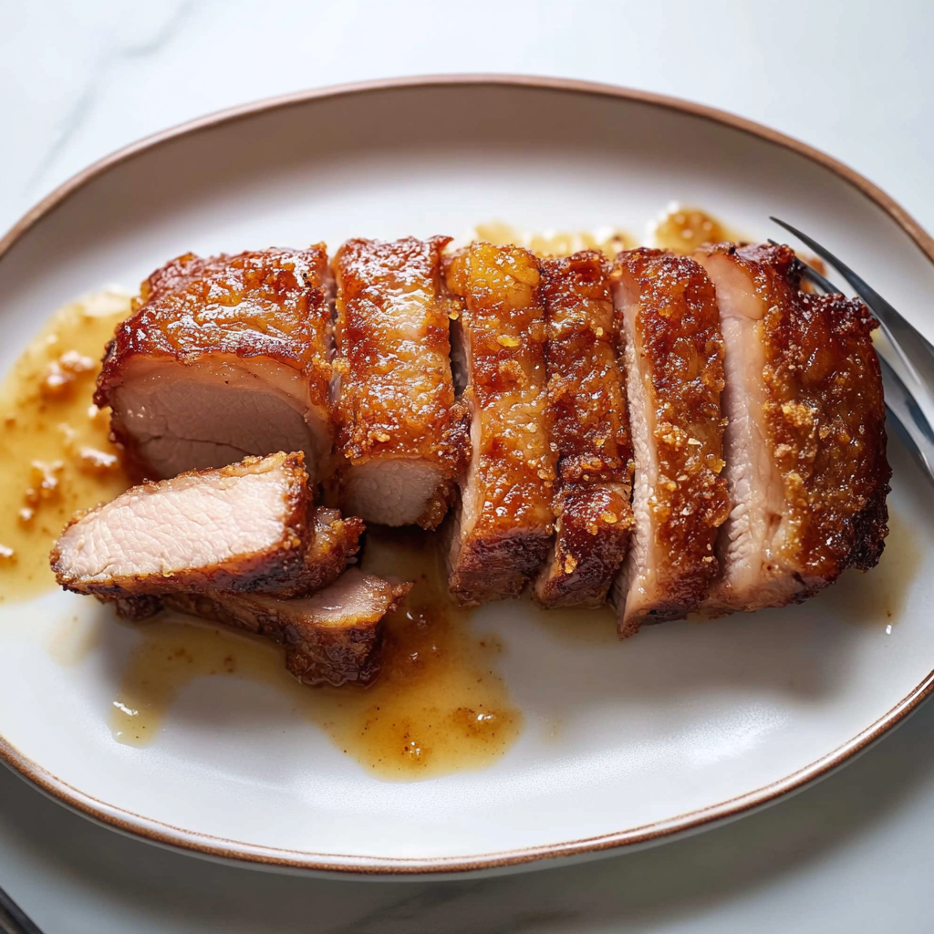 Recipe preparation for Crispy Pork Belly Slices with Cider