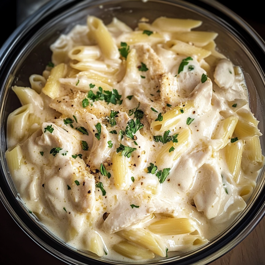 Recipe preparation for Slow Cooker Chicken Alfredo