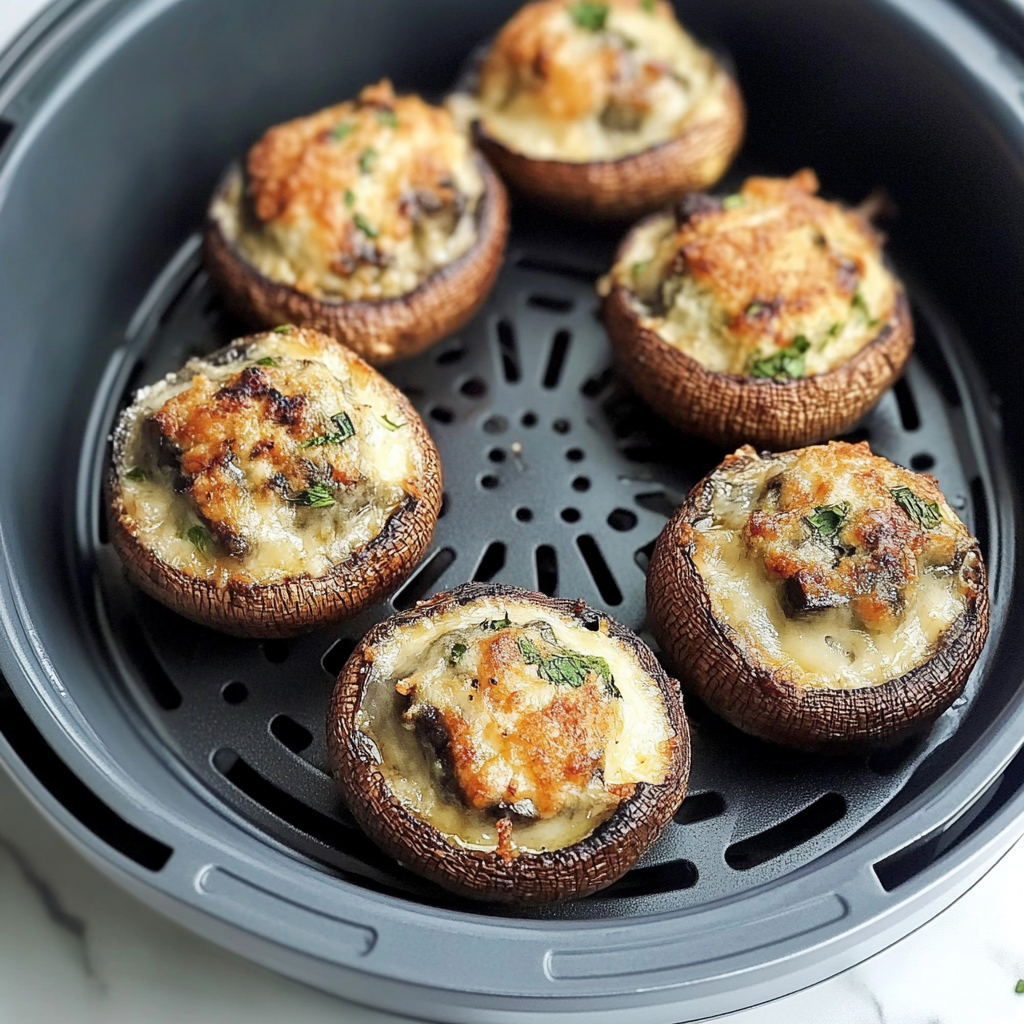 Recipe preparation for air fryer Stuffed Mushrooms