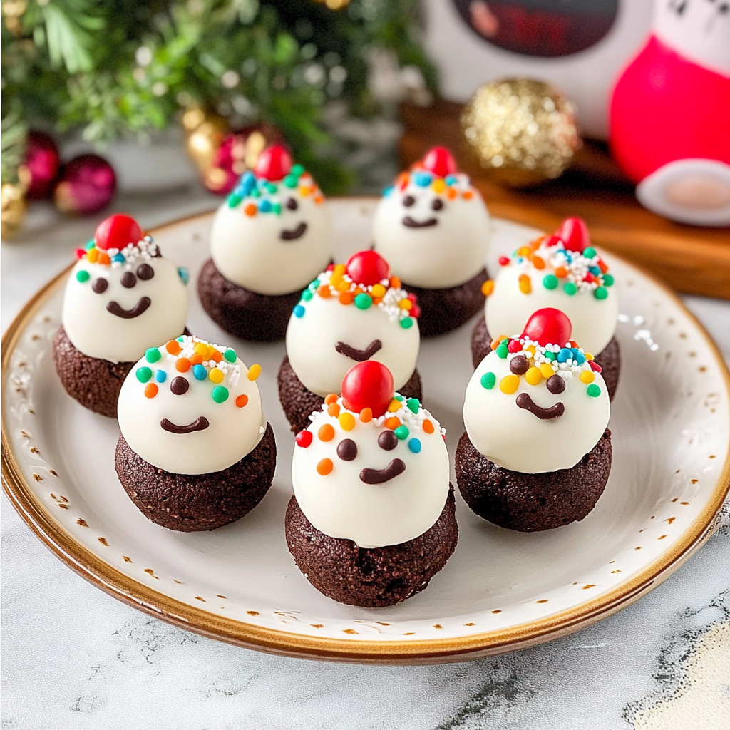 Recipe preparation for Snowman Oreo Balls