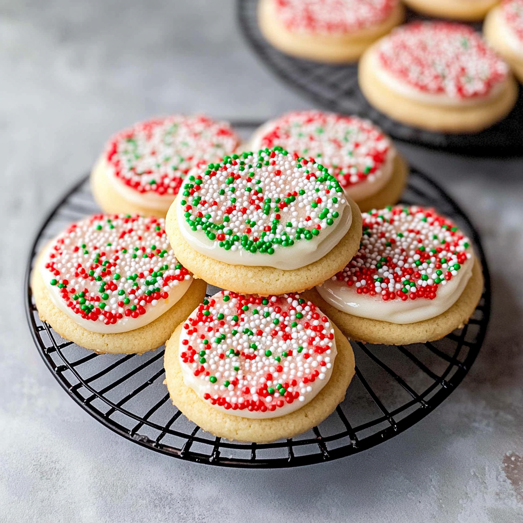 Recipe preparation for Stacked Christmas Sprinkle Cookies