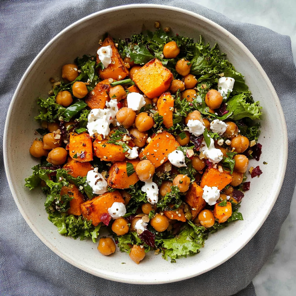 Recipe preparation for Roasted Chickpea And Sweet Potato Salad