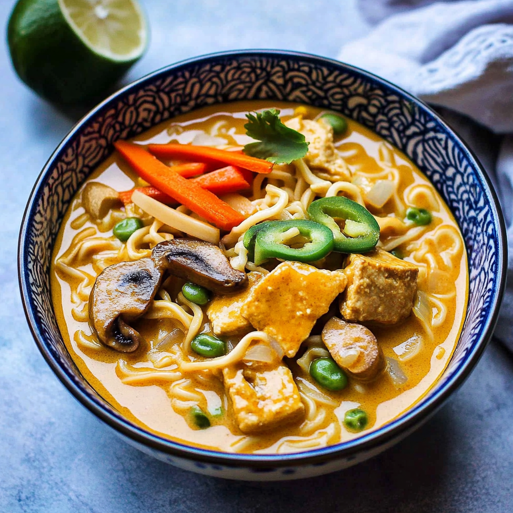 Recipe preparation for Vegan Coconut Curry Ramen