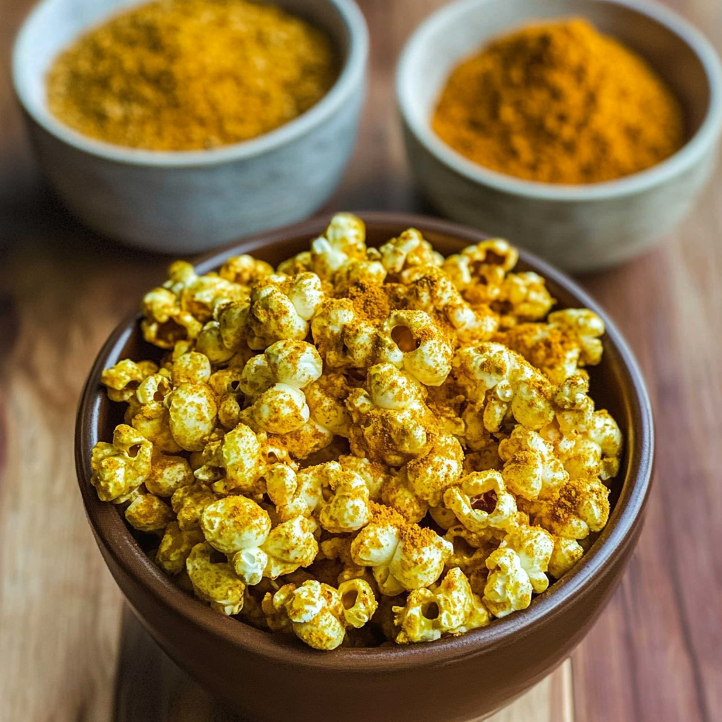 Recipe preparation for Turmeric Popcorn