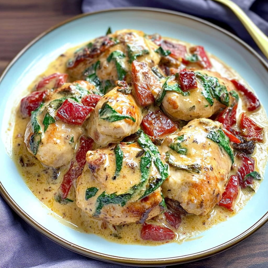 Recipe preparation for Crockpot Tuscan Chicken