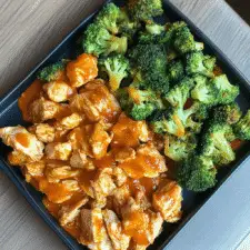 Sheet Pan Buffalo Chicken & Broccoli