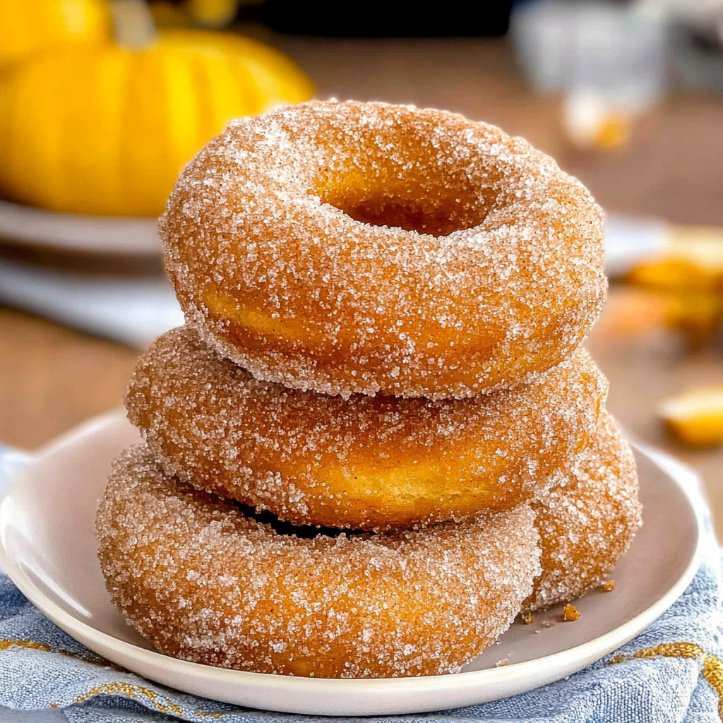 Recipe preparation for Pumpkin Spice Baked Donuts with Cinnamon Sugar