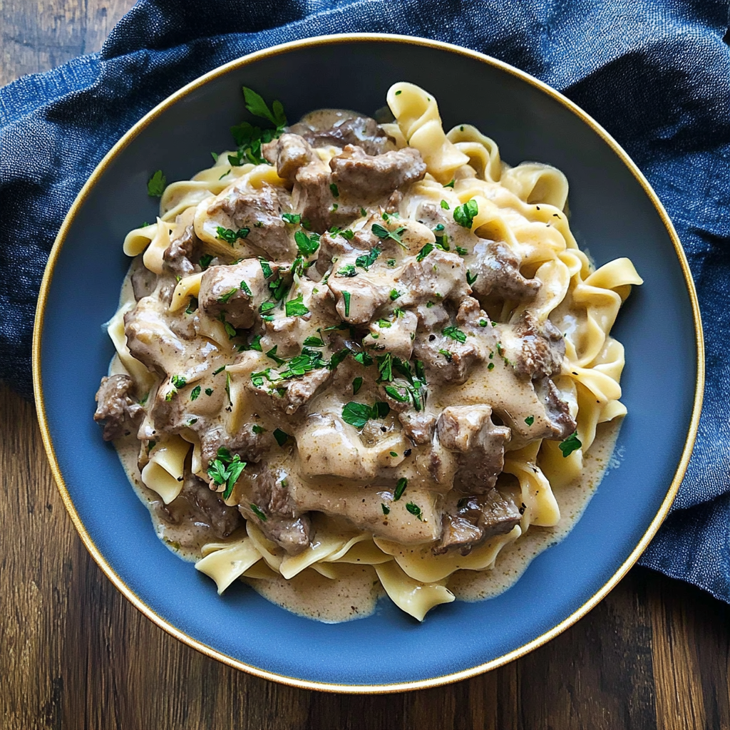 Recipe preparation for Crockpot Beef Stroganoff