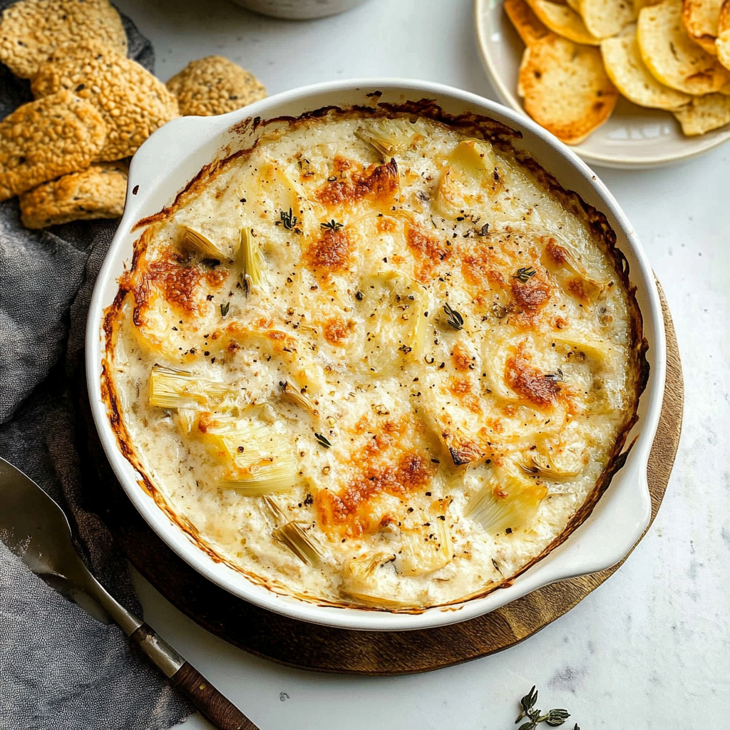 Recipe preparation for baked artichoke dip