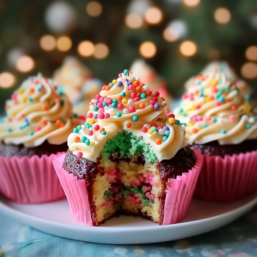 Recipe preparation for Holiday Surprise Cupcakes
