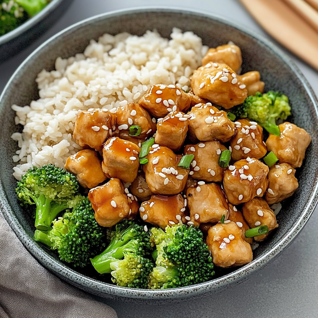 Recipe preparation for Sesame Ginger Chicken and Broccoli Meal Prep Bowls