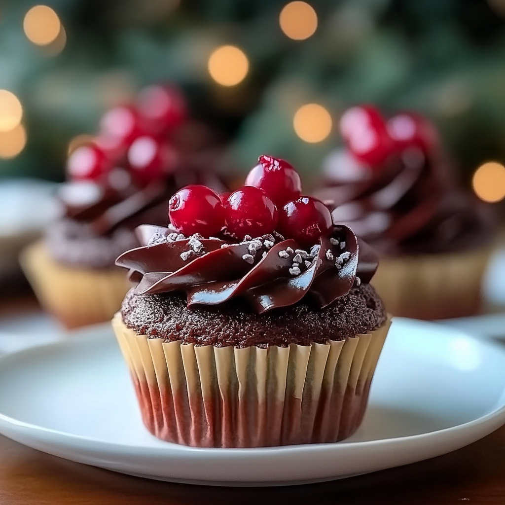Recipe preparation for Chocolate Cranberry Cupcakes