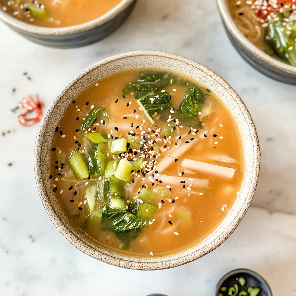Recipe preparation for Miso Ginger Soup
