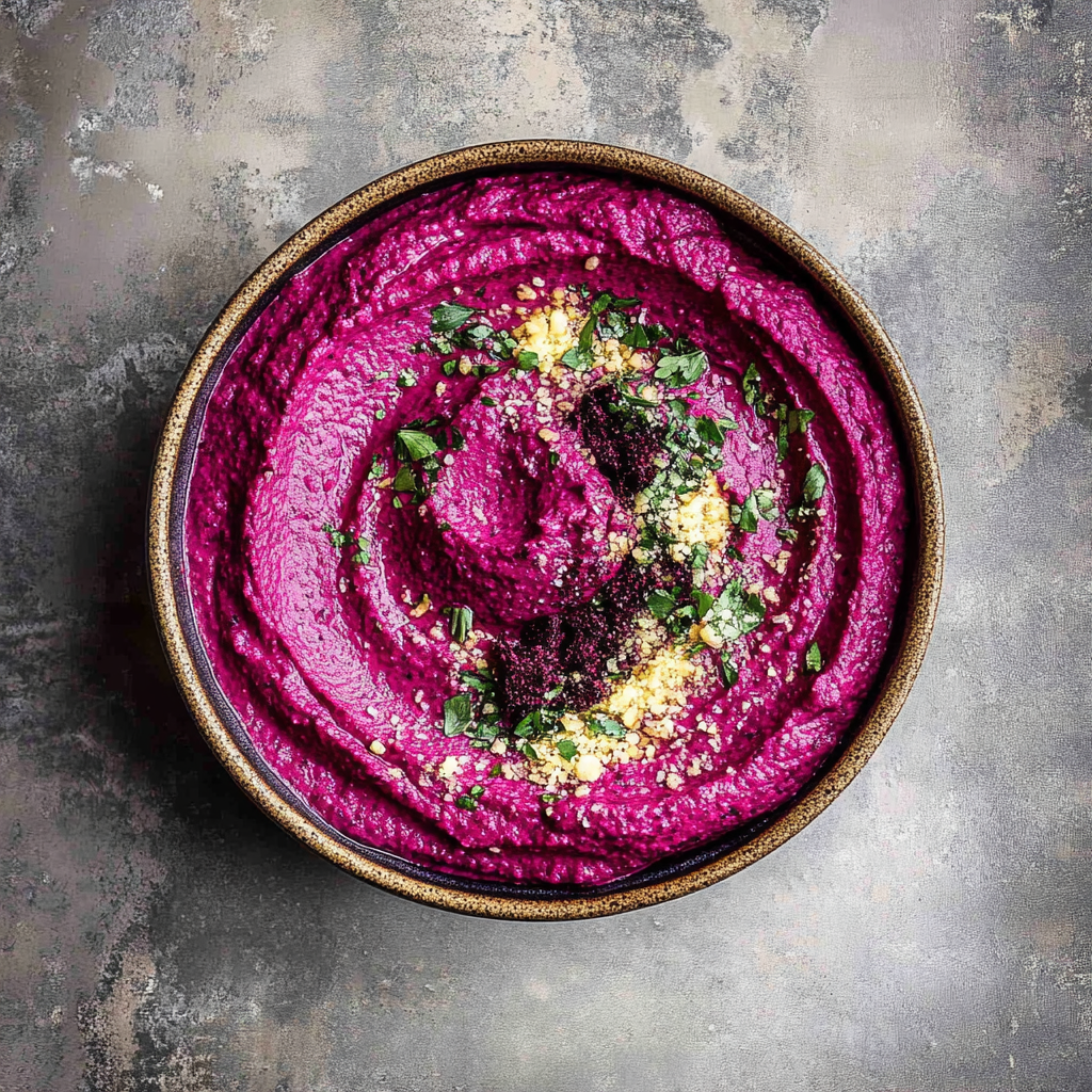 Recipe preparation for Roasted Beet Hummus