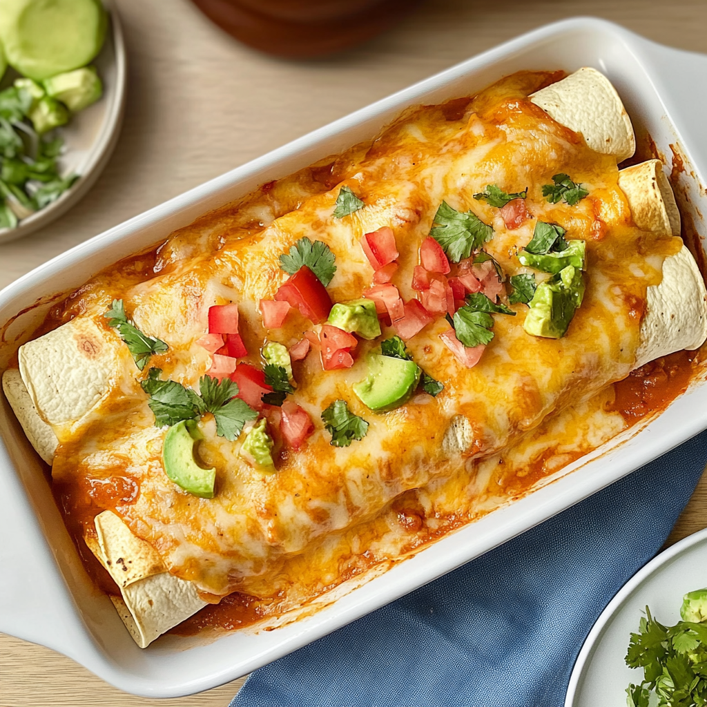Recipe preparation for cheese enchiladas