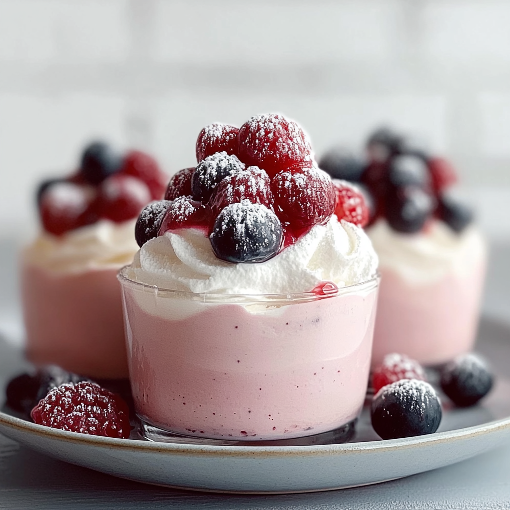 Recipe preparation for cranberry mousse cups
