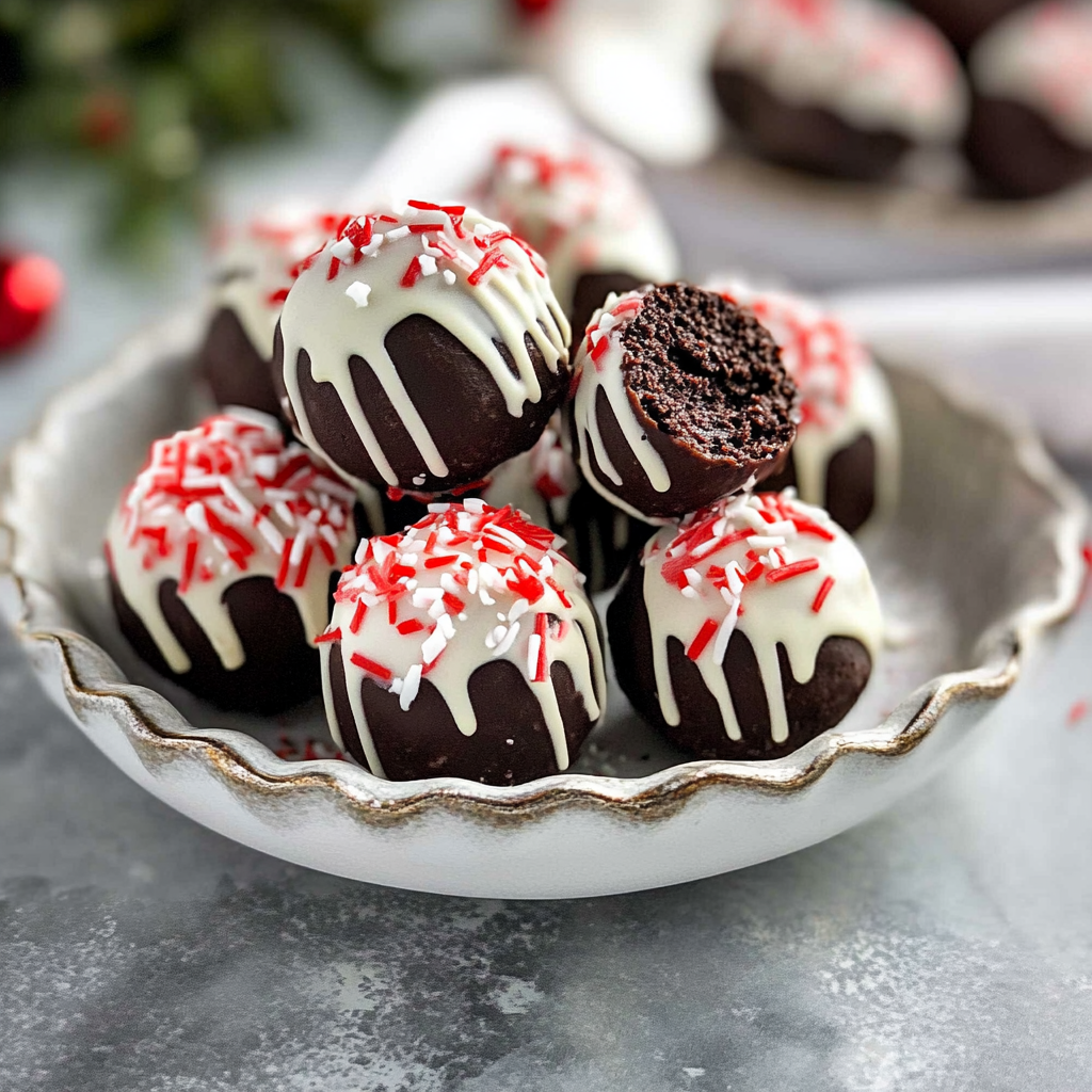 Recipe preparation for Festive Peppermint Oreo Balls