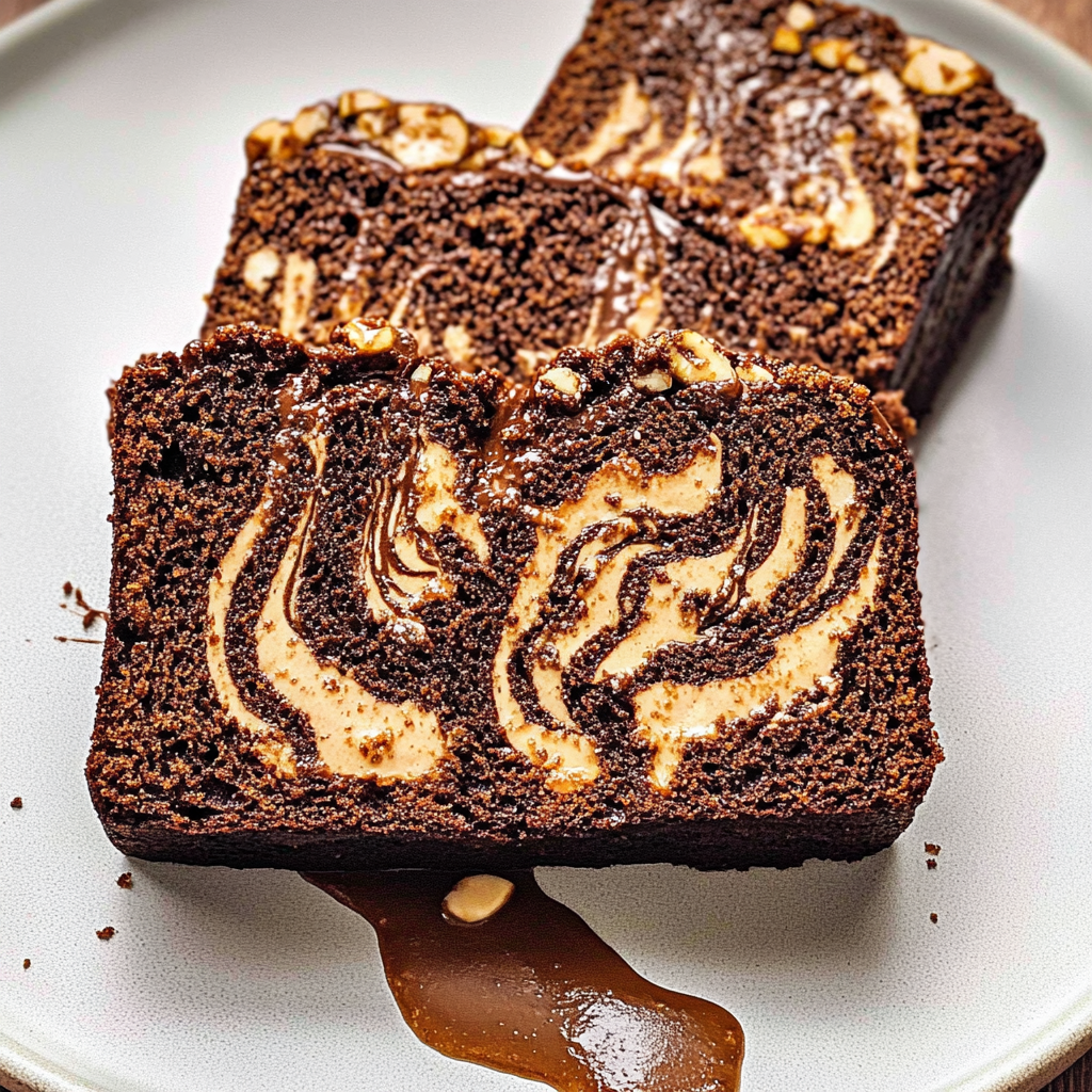 Recipe preparation for Chocolate Hazelnut Swirl Loaf Cake