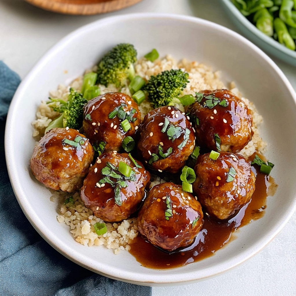 Recipe preparation for ASIAN GLAZED TURKEY MEATBALLS
