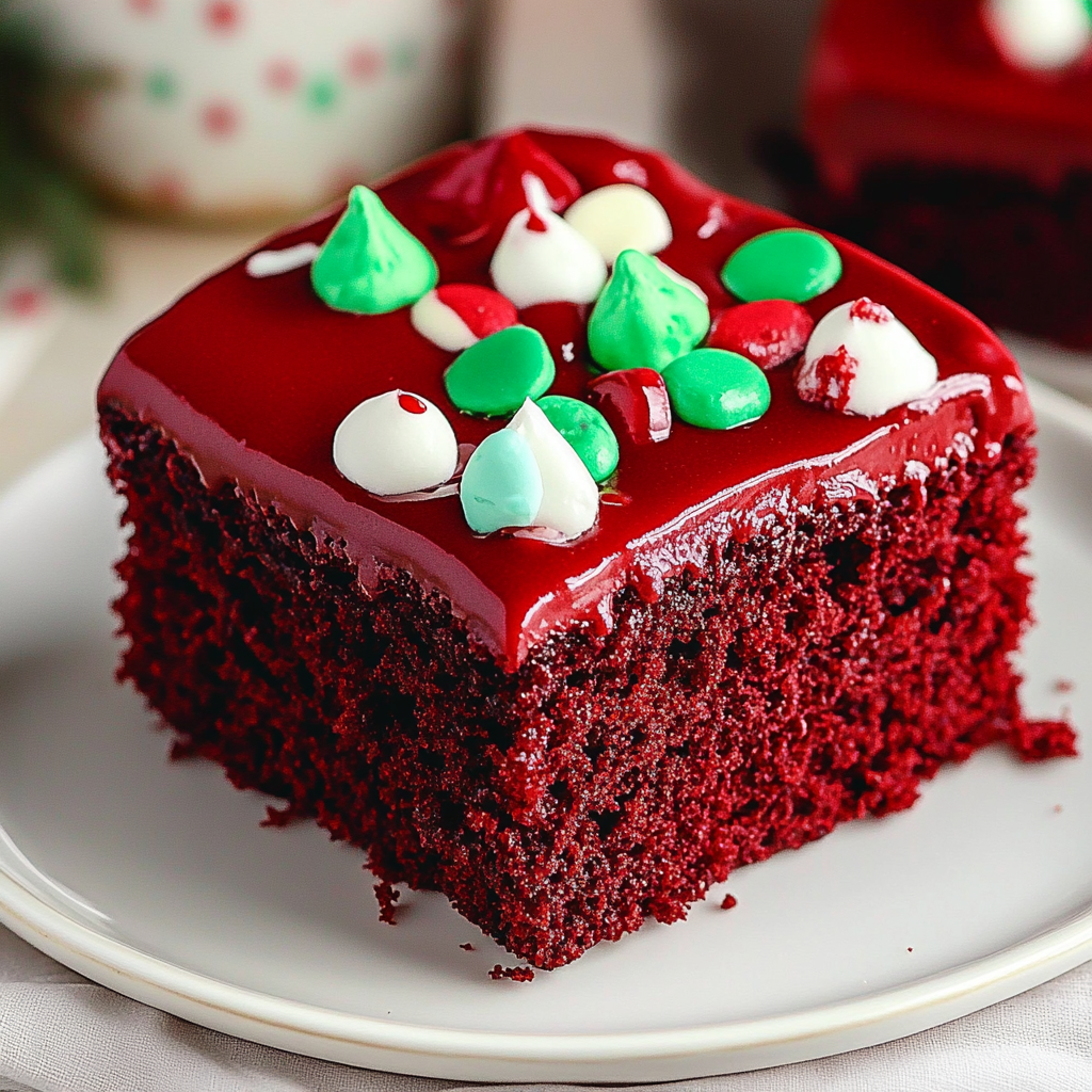 Recipe preparation for Rich Red Velvet Christmas Cake