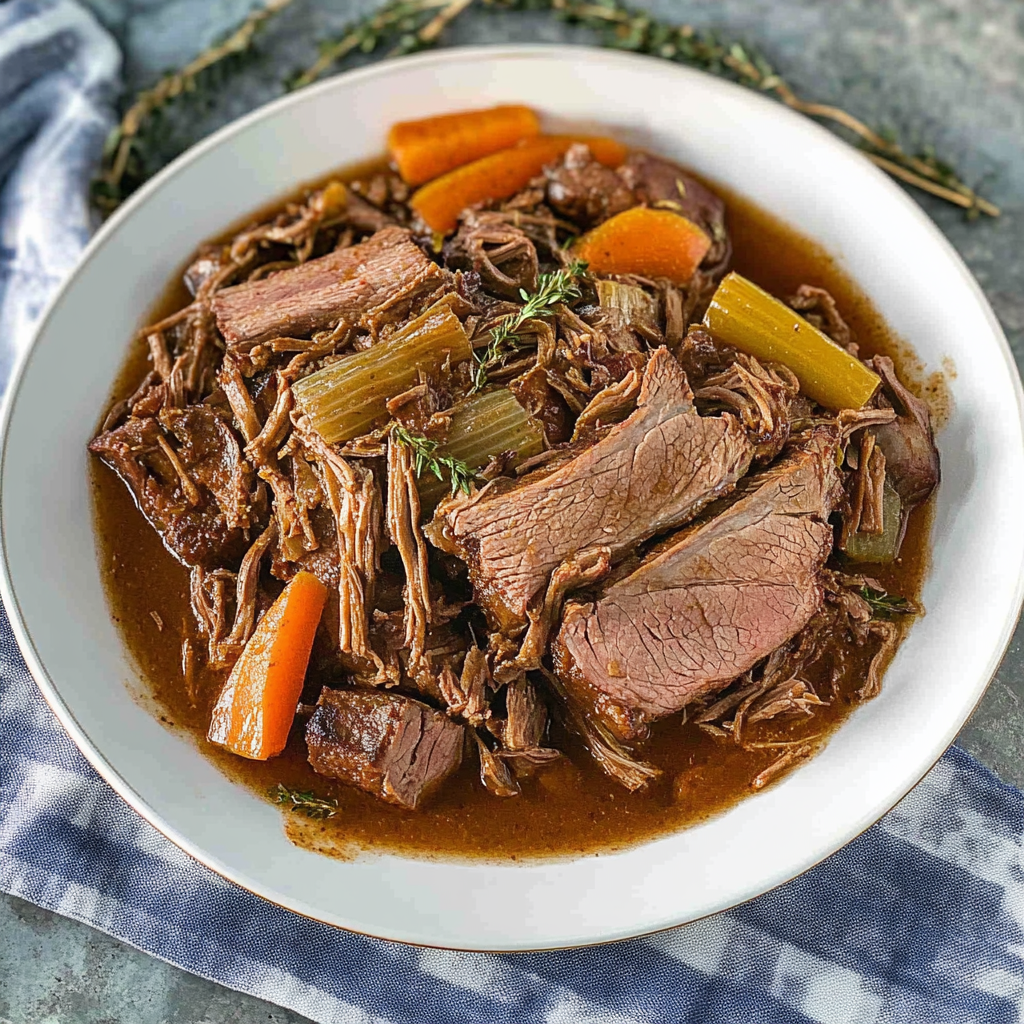 Recipe preparation for Crockpot Christmas Beef Roast