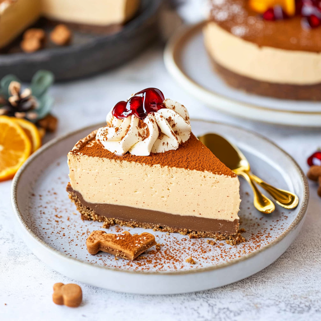 Recipe preparation for Gingerbread Orange No-Bake Cheesecake