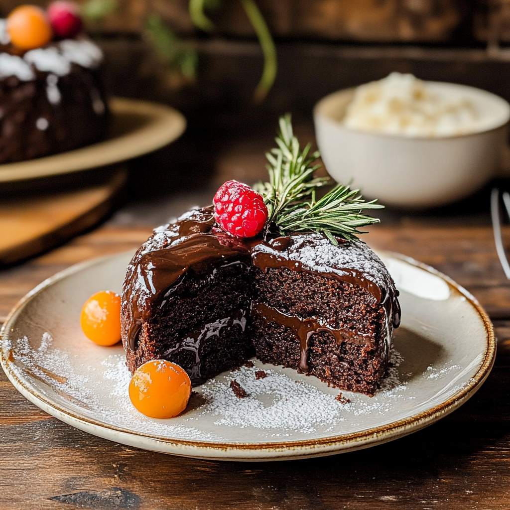 Recipe preparation for chocolate olive oil fruit cake