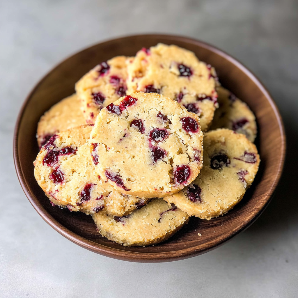 Recipe preparation for cranberry orange shortbread cookies