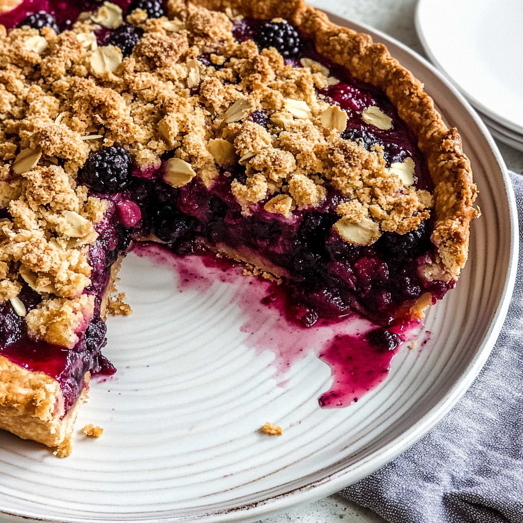 Recipe preparation for mixed berry crumble pie