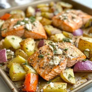 Sheet Pan Greek Salmon and Potatoes